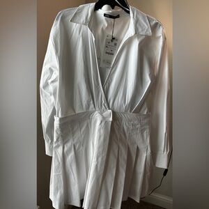 Zara Long Sleeved White Tennis Dress Skort NWT       Size XL